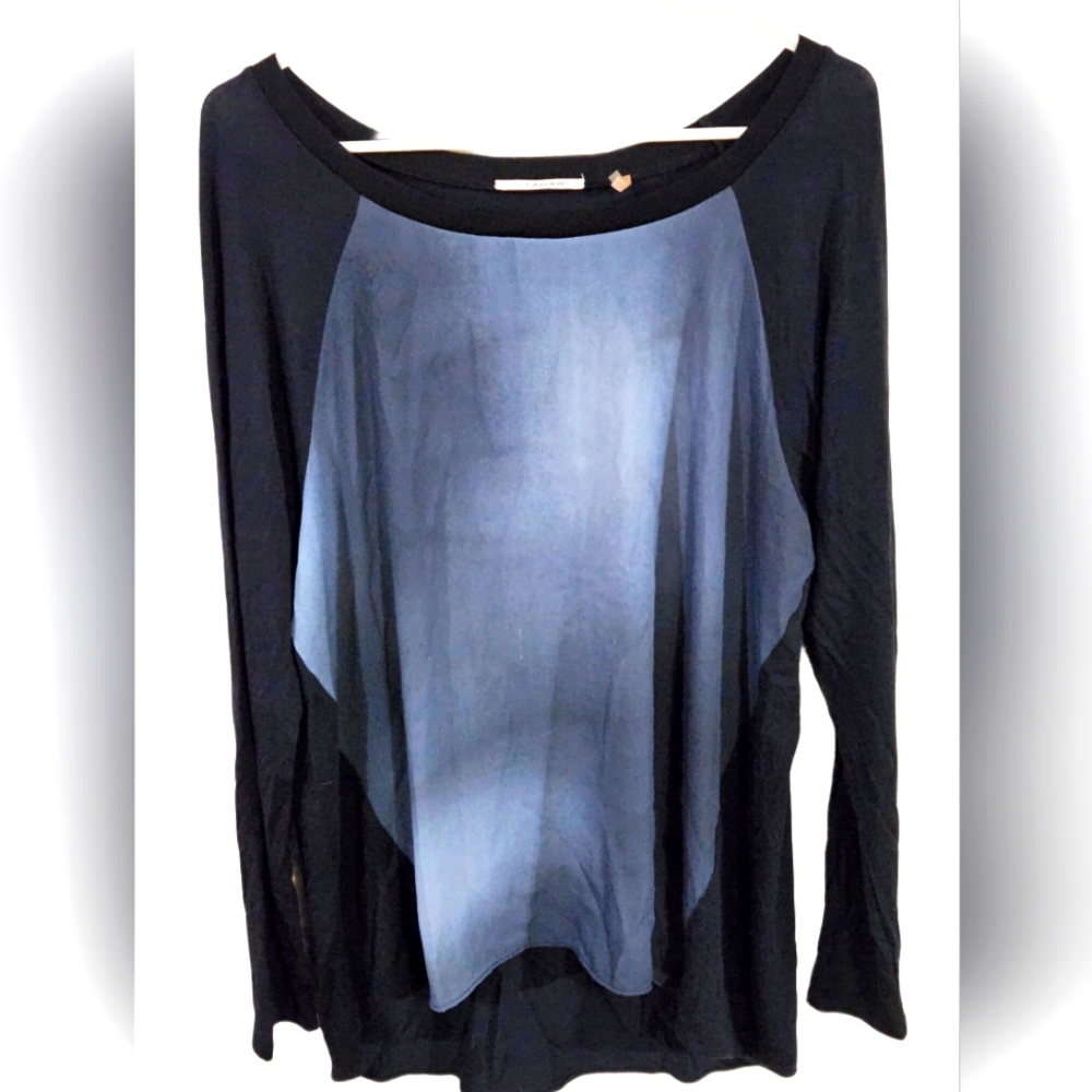 Tahari Ombre Front Jersey Knit Top Size Large